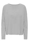 Grobund Women's  Nete Blouse - The One With Long Sleeves In Grey Melange In Grey