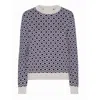 Grobund Women's  Petra Knit Blouse - The One With Pattern In Blue In Blue