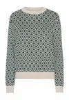 Grobund Women's  Petra Knit Blouse - The One With Pattern In Green In Green