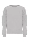 Grobund Women's  Signe Sweatshirt - The One With Nice Sleeves In Grey Melange In Grey