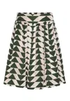 Grobund Women's  Svala Skirt - One In Green Quilt Pattern