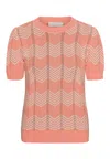 Grobund Women's Pink / Purple  Almine Tee - The One With Zigzag In Melon In Pink/purple