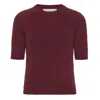 Grobund Women's Pink / Purple  Freja Knit Tee - The One In Dark Plum In Pink/purple