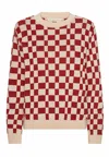 Grobund Women's Red  Frida Knitted Blouse - The One With The Tintin Pattern In Red