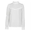 Grobund Women's The  Ellen Shirt - The White One With A High Collar In White