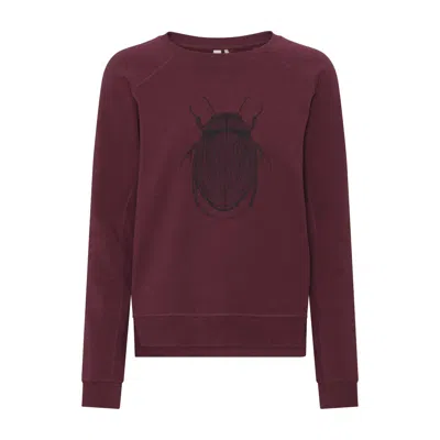 Grobund Women's The Organic Sweatshirt Martha Beetle- Red