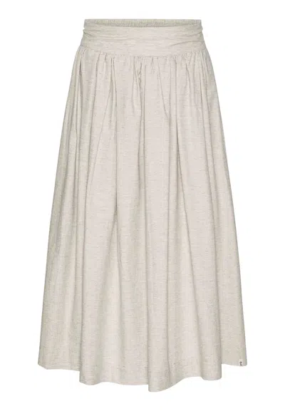 Grobund Women's White  Mette Skirt - The Long With Linen