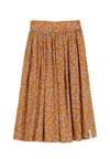 Grobund Women's Yellow / Orange  Svala Skirt - The Short One In Turmeric With Flowers In Yellow/orange