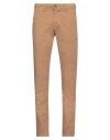 Groowe Man Pants Camel Size 28 Cotton, Elastane In Beige