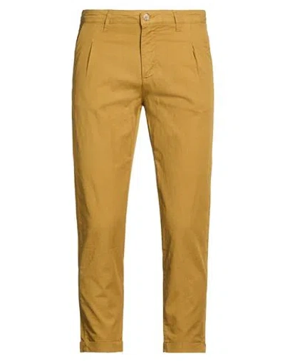 Groowe Man Pants Mustard Size 36 Cotton, Linen, Elastane In Yellow