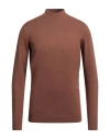Groowe Man Turtleneck Brown Size Xxl Viscose, Nylon In Brown