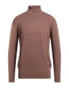 Groowe Man Turtleneck Brown Size 3xl Viscose, Nylon