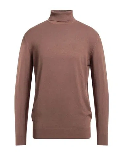 Groowe Man Turtleneck Brown Size 3xl Viscose, Nylon