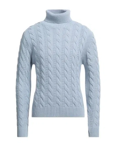 Groowe Man Turtleneck Light Blue Size S Modal, Wool In Blue