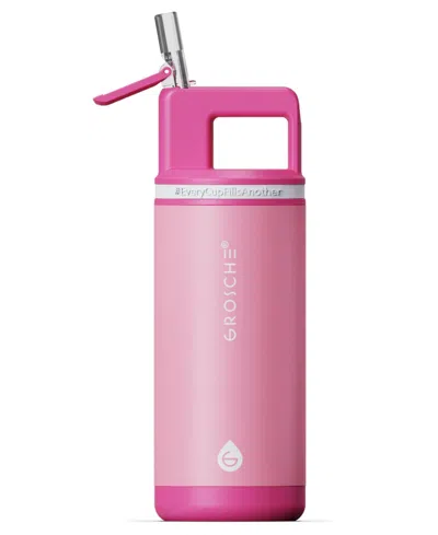 Grosche Alpine Flip 'n Sip 16 Oz. Kids Insulated Water Bottle With Straw In Flamingo Pink