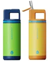 Grosche Alpine Flip 'n Sip 2-pc. Kids Insulated Water Bottle With Straw In Yellow,green