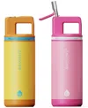 Grosche Alpine Flip 'n Sip 2-pc. Kids Insulated Water Bottle With Straw In Yellow,pink