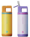 Grosche Alpine Flip 'n Sip 2-pc. Kids Insulated Water Bottle With Straw In Yellow,purple