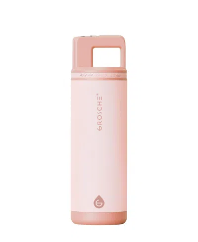 Grosche Alpine Flip 'n Sip Insulated, Leakproof Water Bottle With Straw, 20 oz In Pink