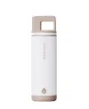 Grosche Alpine Flip 'n Sip Insulated, Leakproof Water Bottle With Straw, 20 oz In White