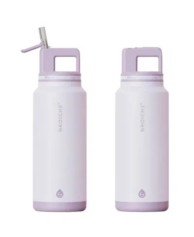 Grosche Alpine Flip 'n Sip Insulated, Leakproof Water Bottle With Straw, 40 Oz-2pk In Lavender