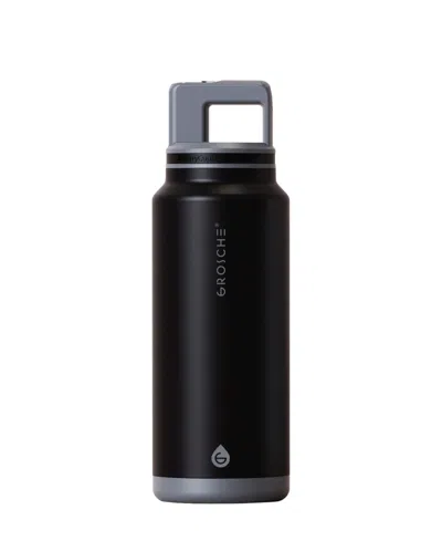 Grosche Alpine Flip 'n Sip Insulated, Leakproof Water Bottle With Straw, 40 oz In Black