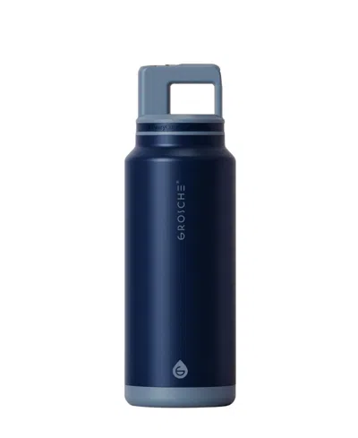 Grosche Alpine Flip 'n Sip Insulated, Leakproof Water Bottle With Straw, 40 oz In Blue