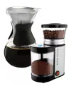 Grosche Brew Mastery Combo: Bremen Burr Grinder Austin G6 Pour Over Coffee Maker In Black