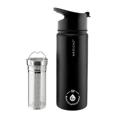 Grosche Chicago Steel Infusion Water Bottle In Charcoal
