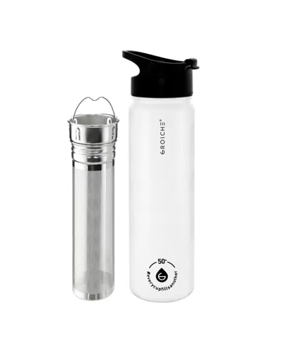 Grosche Chicago Steel Insulated Tea Infusion Flask, Tea And Coffee Tumbler, 22 Fluid oz In Porcelain White