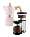 Grosche Milano Stone Stovetop Espresso Bundle In Blush Pink