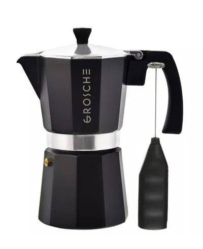 Grosche Milano Cafe Bliss: Moka Pot Frother Duo In Black