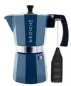 Grosche Milano Cafe Bliss: Moka Pot Frother Duo In Blue