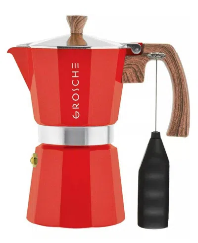 Grosche Milano Cafe Bliss: Moka Pot Frother Duo In Red