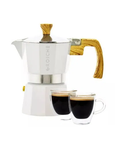 Grosche Milano Expresso Elegance: Moka Pot Espresso Cup Set In White