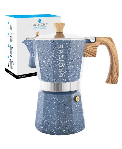 Grosche Milano Stone Stovetop Espresso Maker Moka Pot 6 Cup, 9.3 oz In Indigo Blue