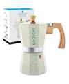 Grosche Milano Stone Stovetop Espresso Maker Moka Pot 6 Cup, 9.3 oz In Mint Green