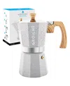 Grosche Milano Stone Stovetop Espresso Maker Moka Pot 9 Cup, 15.2 oz In Fossil Gray