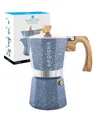 Grosche Milano Stone Stovetop Espresso Maker Moka Pot 12 Cup, 23.6 oz In Indigo Blue