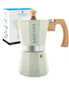 Grosche Milano Stone Stovetop Espresso Maker Moka Pot 9 Cup, 15.2 oz In Mint Green