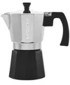 Grosche Milano Tuxedo Stovetop 3 Cup Espresso Maker Moka Pot In Black,silver