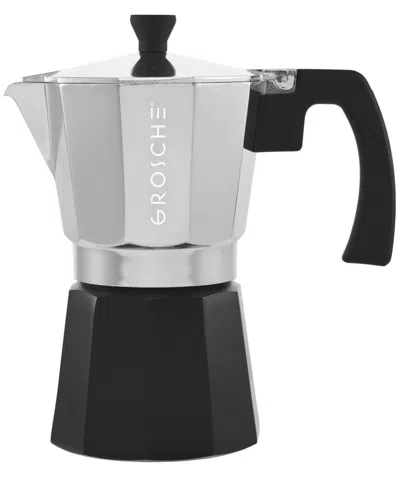 Grosche Milano Tuxedo Stovetop 6 Cup Espresso Maker Moka Pot In Black,silver