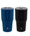 Grosche Yukon 20oz Travel Mug, Tumbler Bundle In Black Blue 2 Pk