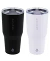 Grosche Yukon 30oz Travel Mug, Tumbler Bundle In Black Lavender 2 Pk