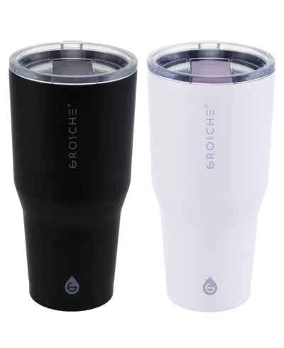 Grosche Yukon 30oz Travel Mug, Tumbler Bundle In Black Lavender 2 Pk