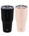 Grosche Yukon 30oz Travel Mug, Tumbler Bundle In Black Pink 2 Pk