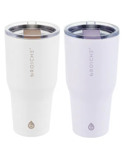 Grosche Yukon 30oz Travel Mug, Tumbler Bundle In White Lavender 2 Pk