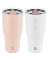 Grosche Yukon 30oz Travel Mug, Tumbler Bundle In White Pink 2 Pk