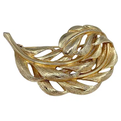 Pre-owned Grossé 1965 Vintage Grosse Gold Tone Leaf Pin Brooch In Multi