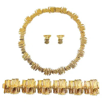 Pre-owned Grossé Vintage  Statment Modernist Necklace, Bracelet & Earrings Suite 1960s In Multi